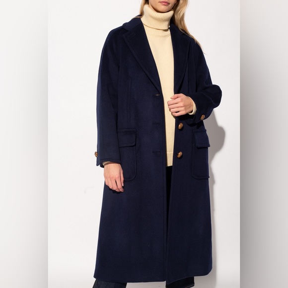 Tory Burch Wool Overcoat in Nevy Blue sz 0 995$ - Picture 10 of 16